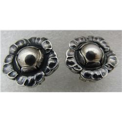 GEORG JENSEN EARRINGS STERLING SILVER POST & CLIP