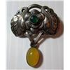 Image 1 : GEORG JENSEN STERLING SILVER PIN AMBER AGATE