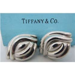 TIFFANY & CO EARRINGS STERLING SILVER POST & CLIP