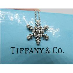 TIFFANY & CO PLATINUM DIAMOND SNOWFLAKE NECKLACE