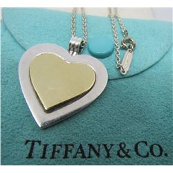 TIFFANY & CO HEART NECKLACE GOLD & STERLING SILVER