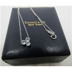 TIFFANY & CO AQUAMARINE NECKLACE 18K GOLD PENDANT