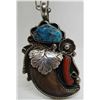Image 1 : JP BEAR CLAW TURQUOISE NECKLACE STERLING SILVER