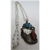 Image 2 : JP BEAR CLAW TURQUOISE NECKLACE STERLING SILVER
