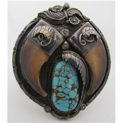 ENJ BEAR CLAW TURQUOISE BRACELET STERLING SILVER