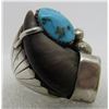 Image 1 : BEAR CLAW TURQUOISE RING STERLING SILVER SIZE 13