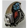Image 1 : HH BEAR CLAW TURQUOISE RING STERLING SILVER 13.75