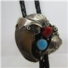 Image 1 : BEAR CLAW TURQUOISE BOLO TIE NECKLACE STERLING
