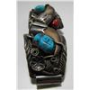 Image 2 : BEAR CLAW TURQUOISE CORAL WATCH BRACELET STERLING