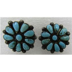 ZUNI PETIT POINT CLUSTER EARRINGS STERLING SILVER