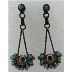 GDM ZUNI TURQUOISE EARRINGS STERLING SILVER