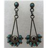 Image 3 : GDM ZUNI TURQUOISE EARRINGS STERLING SILVER