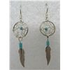 Image 1 : DREAM CATCHER TURQUOISE EARRINGS STERLING SILVER