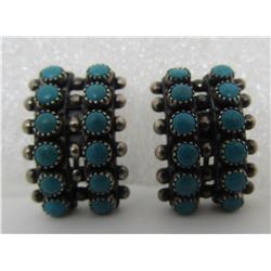 SNAKE EYE TURQUOISE EARRINGS STERLING SILVER