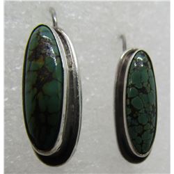 FAB SPIDER WEB TURQUOISE EARRINGS STERLING SILVER