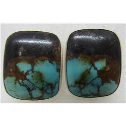 DB TURQUOISE EARRINGS STERLING SILVER HUGE