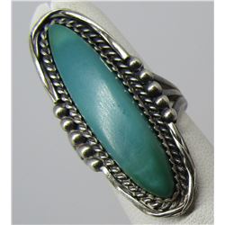 TURQUOISE RING STERLING SILVER SIZE 6  HUGE