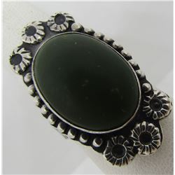 EARLY OLD PAWN TURQUOISE RING STERLING SILVER