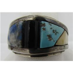 COBBLESTONE TURQUOISE RING STERLING SILVER INLAY