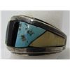 Image 2 : COBBLESTONE TURQUOISE RING STERLING SILVER INLAY