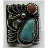 Image 1 : D REEVES TURQUOISE RING STERLING SILVER CORAL