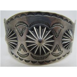 EARLY CONCHO CUFF BRACELET STERLING SILVER NAVAJO