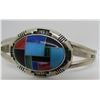 Image 4 : CR INLAY TURQUOISE CUFF BRACELET STERLING SILVER