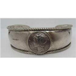 DR 1945 DIME CUFF BRACELET STERLING SILVER