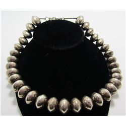 NAVAJO PEARL NECKLACE STERLING SILVER 16MM BEADS