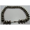 Image 3 : NAVAJO PEARL NECKLACE STERLING SILVER 16MM BEADS