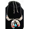 Image 4 : MILTON TURQUOISE NECKLACE STERLING SILVER INLAY