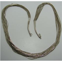 30" LIQUID STERLING SILVER NECKLACE 30 STRANDS