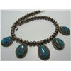 Image 1 : BISBEE TURQUOISE NECKLACE STERLING SILVER BEAD