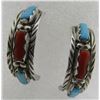 Image 1 : CHEAMA TURQUOISE CORAL EARRINGS STERLING SILVER