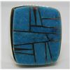 Image 3 : TSF ED TURQUOISE INLAY RING STERLING SILVER 13