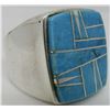Image 4 : TSF ED TURQUOISE INLAY RING STERLING SILVER 13