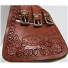 Image 4 : LEATHER TOOLED BELT 6 FAUX SILVER DOLLAR COIN