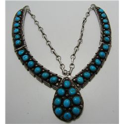 FA TURQUOISE NECKLACE STERLING SILVER SNAKE EYE