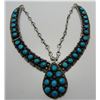 Image 1 : FA TURQUOISE NECKLACE STERLING SILVER SNAKE EYE