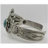 Image 3 : SPIDERWEB TURQUOISE CUFF BRACELET STERLING SILVER