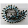 Image 1 : ZUNI PETIT POINT TURQUOISE PIN STERLING SILVER