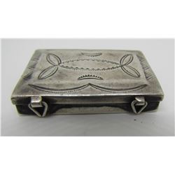NAVAJO PILL BOX STERLING SILVER JEWELRY CONTAINER