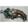 Image 6 : LES CRAIG BEAR CLAW TURQUOISE NECKLACE STERLING