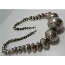 HUGE 39MM NAVAJO PEARLS NECKLACE STERLING SILVER