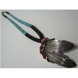 BLACK STAR IHMSS TURQUOISE CORAL STERLING SILVER