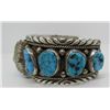Image 3 : LISTER TURQUOISE CUFF BRACELET STERLING SILVER