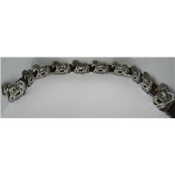 BECENTI CONCHO BELT STERLING SILVER STORYTELLER