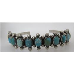 PAUL LIVINGSTON TURQUOISE CUFF BRACELET STERLING