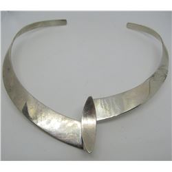 SIGNED DDD MEXICO MODERN STERLING COLLAR NECKLACE