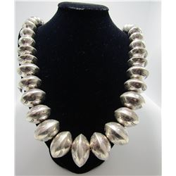 HUGE 37MM NAVAJO PEARL BEADS STERLING SILVER 234G